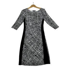 Lauren Ralph Lauren Half‎ Sleeve Knee Length Dress sz 6 Black/White